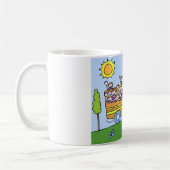 Schulbus-Reiter-Cartoon Kaffeetasse (Links)