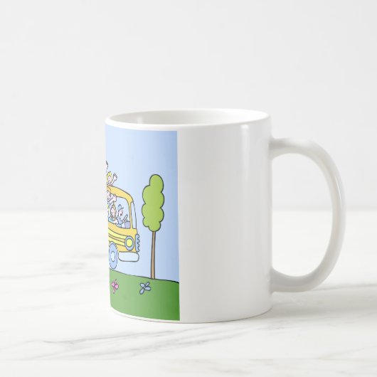 Schulbus-Reiter-Cartoon Kaffeetasse (Rechts)