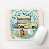 Schulbus-Tag benutzerdefinierter Name Mousepad (Mit Mouse)