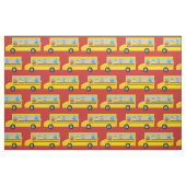 Schulbus-Tier-Muster | wählen jede mögliche Farbe Stoff (Fat Quarter (45,7 x 55,9 cm))