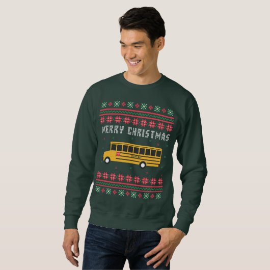 Schulbus Uggge Weihnachtskraut Sweatshirt (Vorne ganz)