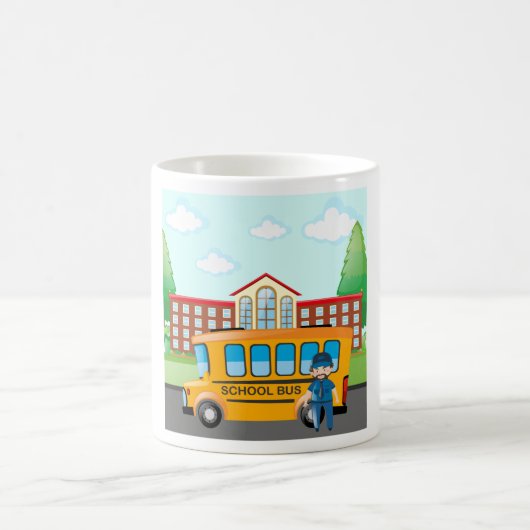 Schulbus und Fahrer Kaffeetasse (Mittel)