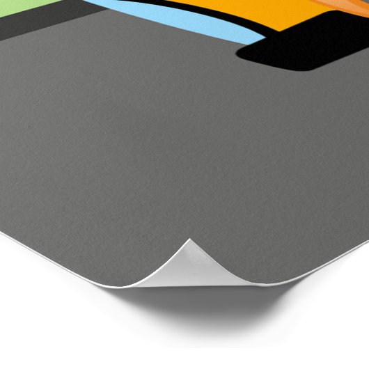 Schulbus und Fahrer Poster (Ecke)