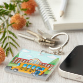 Schulbus und Fahrer Schlüsselanhänger (Vorderseite rechts)