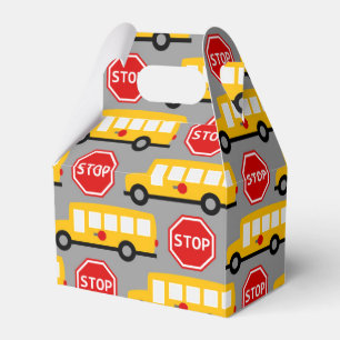 Schulbus und Stopp Sign Geschenkschachtel