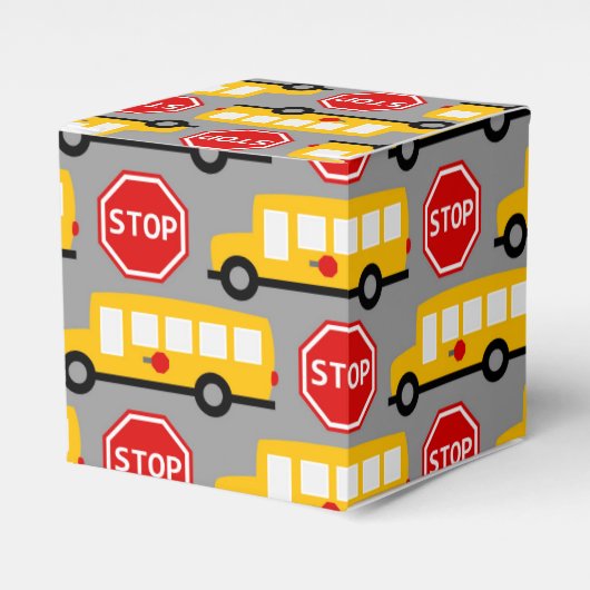 Schulbus und Stoppschild Geschenkschachtel (Vorderseite)