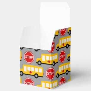 Schulbus und Stoppschild Geschenkschachtel