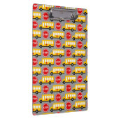 Schulbus und Stoppschild Klemmbrett (Rechts)