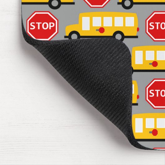Schulbus und Stoppschild Mousepad (Ecke)