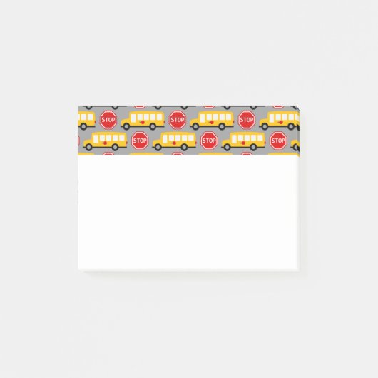 Schulbus und Stoppschild Post-it Klebezettel (Vorderseite)