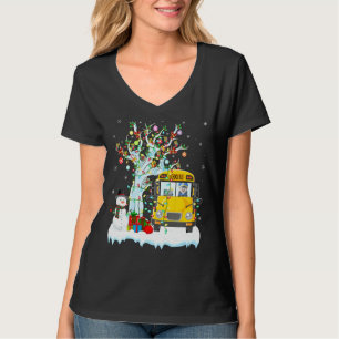 Schulbus Xmas Tree Lighting Weihnachtsmannmütze Sc T-Shirt