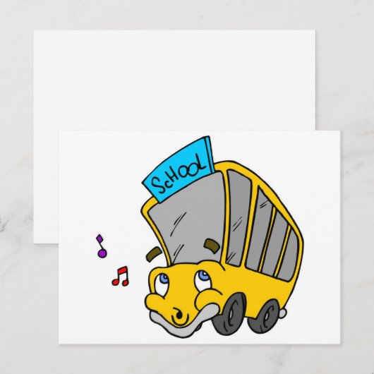Schulbus Zeichnend Postkarte (Vorne/Hinten)
