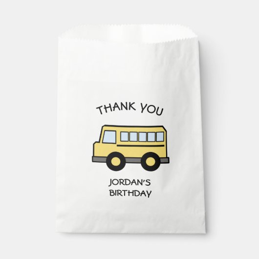 Schulbus zum Geburtstag Geschenktütchen (Vorderseite)