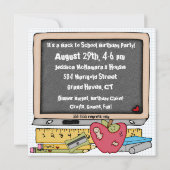 Schulbus zurück zu Schulgeburtstag laden ein Einladung (Rückseite)