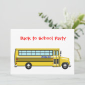 Schulbus zurück zum Party CUSTOMIZE Einladung (Stehend Vorderseite)