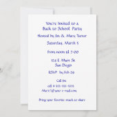 Schulbus zurück zum Party CUSTOMIZE Einladung (Rückseite)