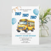 Schulbus zweiundzwanzig Geburtstag Einladung (Stehend Vorderseite)