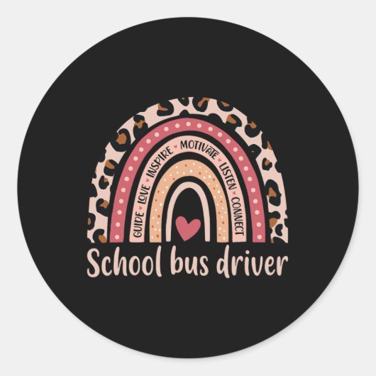 Schulbusfahrer 100. Schulbusfahrer R Runder Aufkleber (Vorderseite)