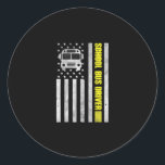 Schulbusfahrer American Flag , Schulbusfahrer Runder Aufkleber<br><div class="desc">Schulbusfahrer American Flag ,  Schulbusfahrer</div>