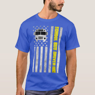 Schulbusfahrer American Flag Shirt School Bus D