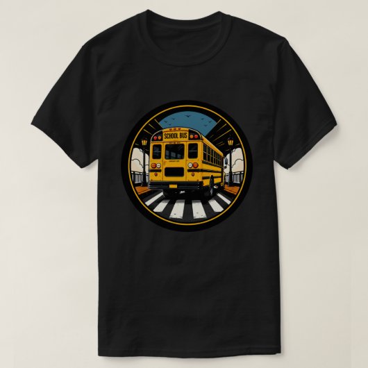 Schulbusfahrer Comic Art Aufkleber T-Shirt (Design vorne)