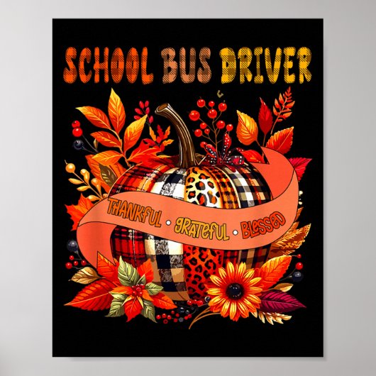 Schulbusfahrer dankbar dankbar Thanksgiving B Poster (Vorne)
