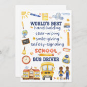 Schulbusfahrer Danke Karte oder Geschenktafel (Vorne/Hinten)