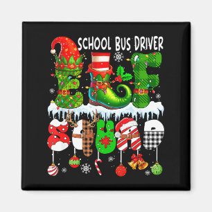 Schulbusfahrer-Elf-Squad-Weihnachten Bunter Elf-Hu Magnet