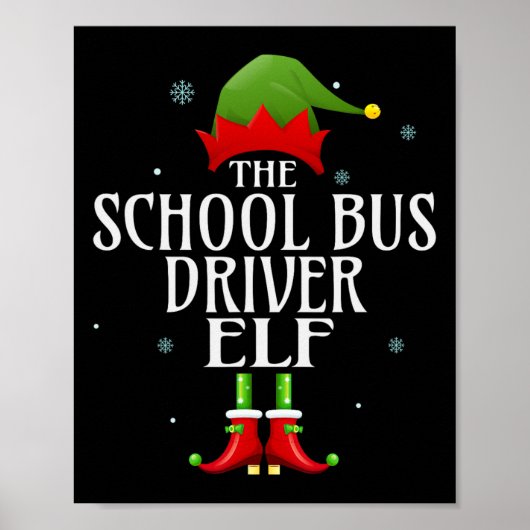 Schulbusfahrer Elf Xmas Matching Family Group C Poster (Vorne)