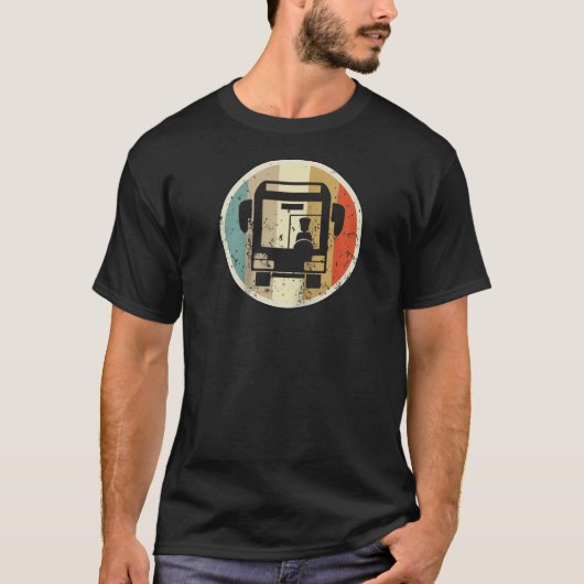 Schulbusfahrer Evolution Funny Vintage Distressed T-Shirt (Vorderseite)