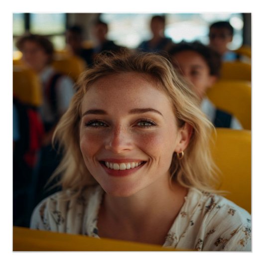 Schulbusfahrer-Foto anpassen Poster (Vorderseite)