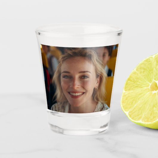 Schulbusfahrer-Foto anpassen Schnapsglas (Vorderseite)