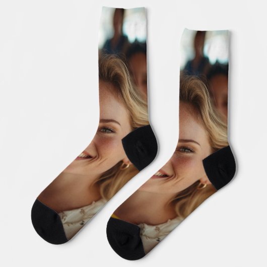 Schulbusfahrer-Foto anpassen Socken (Linkes Detail)