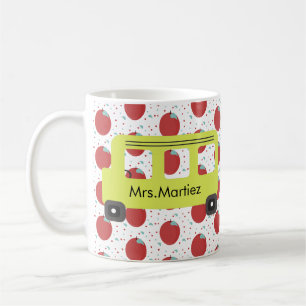 Schulbusfahrer Gelbes Apfelmuster Kaffeetasse