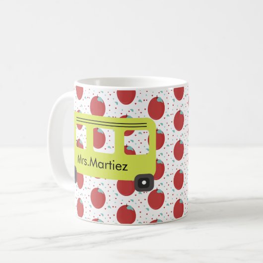 Schulbusfahrer Gelbes Muster Kaffeetasse (Vorderseite Links)