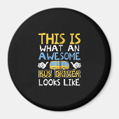 Schulbusfahrer Grafikgeschenk, Schulbusdesign Magnet (Vorne)