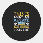 Schulbusfahrer Grafikgeschenk, Schulbusdesign Runder Aufkleber (Vorderseite)