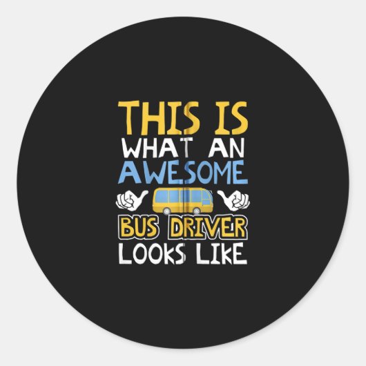 Schulbusfahrer Grafikgeschenk, Schulbusdesign Runder Aufkleber (Vorderseite)