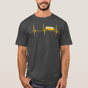 Schulbusfahrer Heartbeat EKG Pulse Bus Driving T-Shirt
