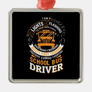 Schulbusfahrer leuchten blinkend ornament aus metall