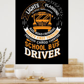 Schulbusfahrer leuchten blinkend poster (Küche)