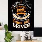 Schulbusfahrer leuchten blinkend poster (Heimbüro)