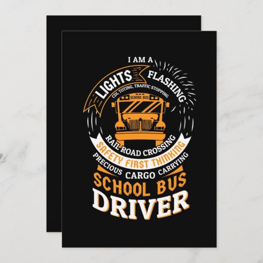 Schulbusfahrer leuchten blinkend save the date (Vorne/Hinten)