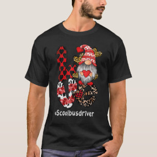 Schulbusfahrer liebt Gnom Herz Valentinstag T-Shirt