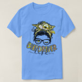 Schulbusfahrer Life Messy Bun Hair gebleicht Mama T-Shirt (Design vorne)