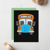 Schulbusfahrer Maske Funny Costume Xmas Mitteilungskarte (Vorderseite/Rückseite Beispiel)