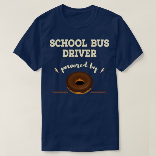 Schulbusfahrer mit Doughnuss T-Shirt (Design vorne)