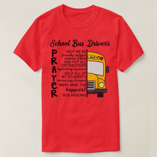 Schulbusfahrer Prager Schulbusfahrer zurück T T-Shirt (Design vorne)