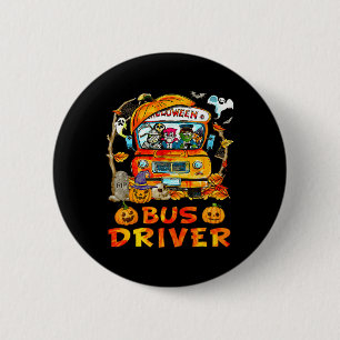 Schulbusfahrer Pumpkin Saison Skeleton Fall Hal Button