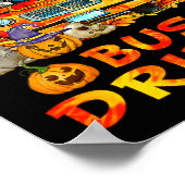Schulbusfahrer Pumpkin Saison Skeleton Fall Hal Poster (Ecke)